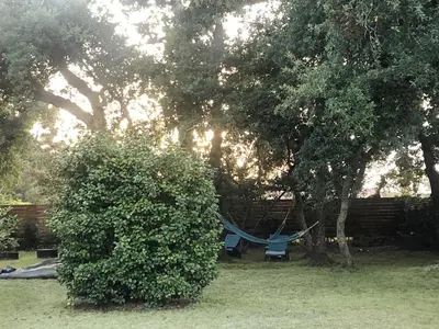 Jardin de l'établissement Maison entre forêt et océan - piscine et tennis