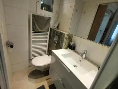 Salle de bains dans l'établissement Gite charles