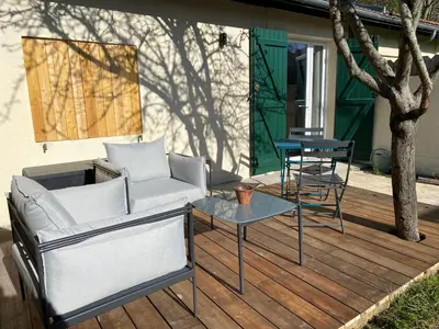 Terrasse ou espace extérieur de l'établissement Paisible Studio avec jardin Bassin Arcachon