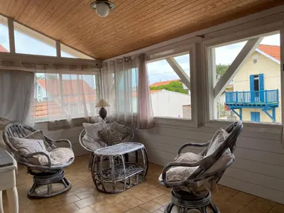 Coin salon dans l'établissement Maison familiale à 200m de la plage