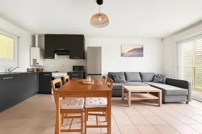 Cuisine ou kitchenette dans l'établissement Parenthèse marine à Labenne, détente & bord de mer