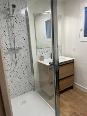 Salle de bains dans l'établissement Villa 3 chambres 6 personnes résidence de vacances Soustons