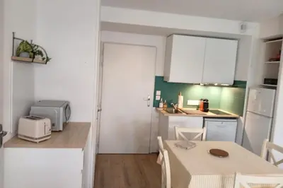 Cuisine ou kitchenette dans l'établissement Superb apartment with terrace near beach