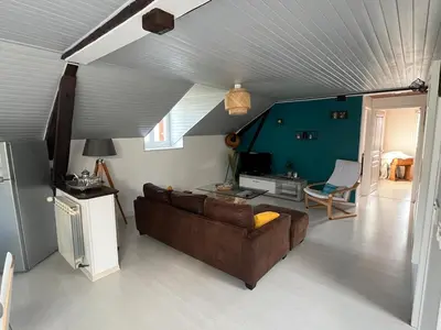 Coin salon dans l'établissement Maison calme et chaleureuse au coeur du Béarn