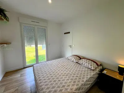 Un ou plusieurs lits dans un hébergement de l'établissement Villa Climatisée 8 Pers, 4 chambres, 3 Sdb