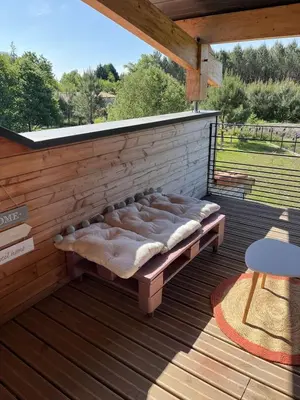 Balcon ou terrasse dans l'établissement Magnifique maison architecte a 7 min de la mer