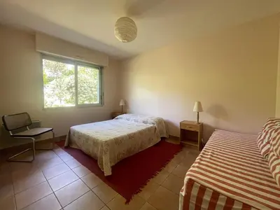Un ou plusieurs lits dans un hébergement de l'établissement Maison 110 m² Pyla-sur-Mer avec Terrasse et Jardin, proche plages - FR-1-420-161