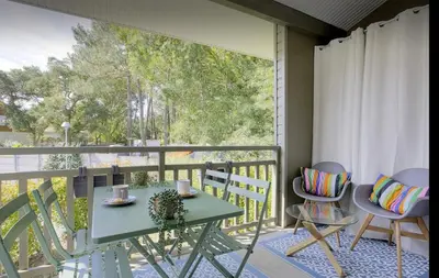 Balcon ou terrasse dans l'établissement Appartement Lumineux et Calme