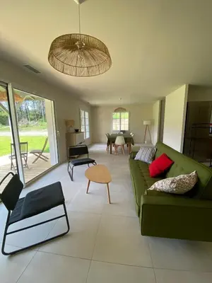Coin salon dans l'établissement Les Nids de Galleben - La Villa Biscarrosse