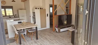 Cuisine ou kitchenette dans l'établissement Chalet