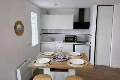 Cuisine ou kitchenette dans l'établissement Vaste studio 3 personnes avec balcon et parking