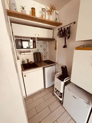 Cuisine ou kitchenette dans l'établissement Studio dans les Landes