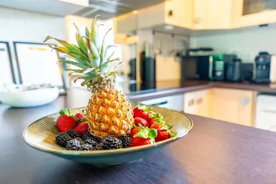 Cuisine ou kitchenette dans l'établissement L'appart des pins
