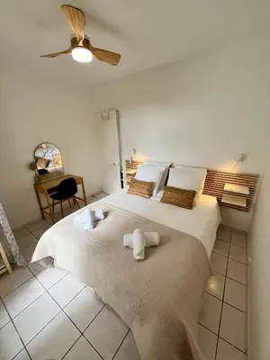 Un ou plusieurs lits dans un hébergement de l'établissement Bel appartement à Capbreton