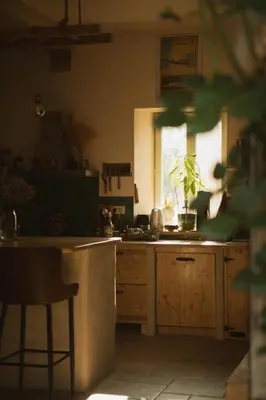 Cuisine ou kitchenette dans l'établissement Théo et Marion Ostal - Maison d'hôtes & Yoga