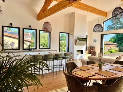 Coin salon dans l'établissement Villa Christelle