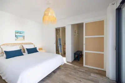 Un ou plusieurs lits dans un hébergement de l'établissement Villa vacances Bassin d'Arcachon