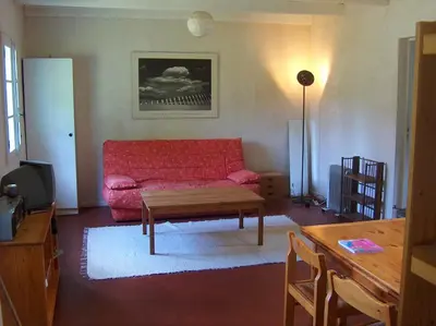 Coin salon dans l'établissement Chalet au coeur d'un parc de 4 ha