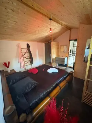 Un ou plusieurs lits dans un hébergement de l'établissement Océan glamping
