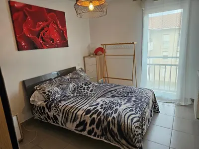 Un ou plusieurs lits dans un hébergement de l'établissement Appartement entier benesse maremne
