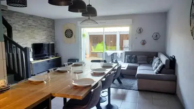 Coin salon dans l'établissement maison proche ocean