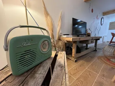 Télévision ou salle de divertissement dans l'établissement Gîte DouDou
