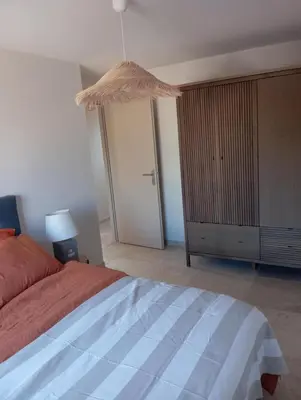 Un ou plusieurs lits dans un hébergement de l'établissement Maison neuve à 7km of Plage de Contis