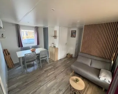 Coin salon dans l'établissement La Plage 4 étoiles 6 pers calme et confort- F50
