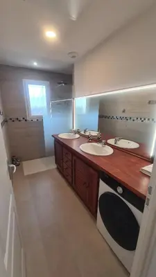 Cuisine ou kitchenette dans l'établissement Villa Coquillage