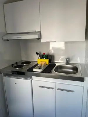 Cuisine ou kitchenette dans l'établissement Studio calme et rénové -230