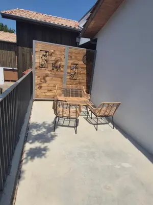 Balcon ou terrasse dans l'établissement Appartement neuf 6p centre de mios