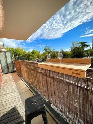 Balcon ou terrasse dans l'établissement Joli studio, bassin d'Arcachon, parking privé, balcon