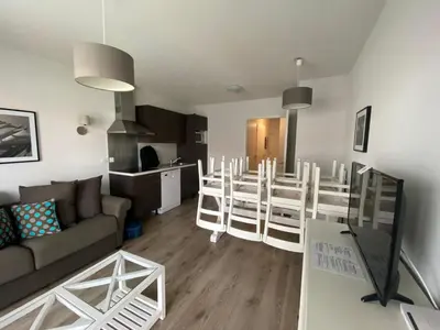 Télévision ou salle de divertissement dans l'établissement Mimizan plage Balcon des pêcheurs