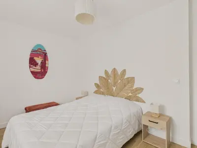 Un ou plusieurs lits dans un hébergement de l'établissement Plein centre - Appart pour 6 avec balcon