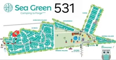Plan de l'établissement 531 Mobi-Chalet 3 chambres 2 sd Bassin d'Arcachon