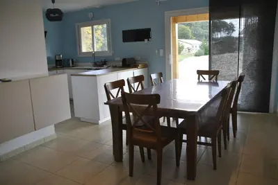Cuisine ou kitchenette dans l'établissement Maison Océan Moliets