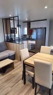 Cuisine ou kitchenette dans l'établissement MH539 La Cabane des vagues
