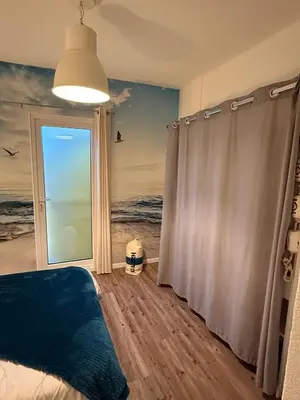 Un ou plusieurs lits dans un hébergement de l'établissement 'Chill in Biscarosse' 2 bedrooms -Parking-Beach