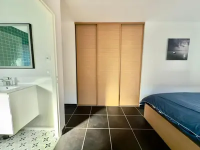 Un ou plusieurs lits dans un hébergement de l'établissement Villa Aigue-Marine Port de la Teste de Buch 6pers