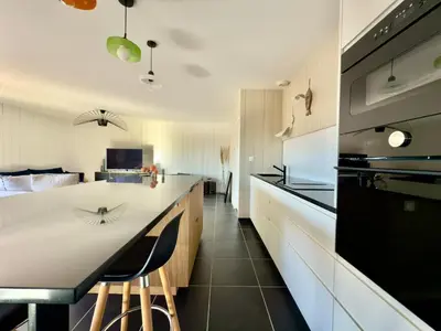 Cuisine ou kitchenette dans l'établissement Villa Aigue-Marine Port de la Teste de Buch 6pers