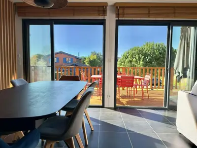 Balcon ou terrasse dans l'établissement Villa Aigue-Marine Port de la Teste de Buch 6pers