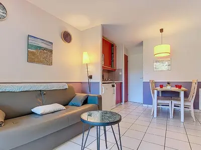 Coin salon dans l'établissement Appartement T2 pour 4 pers. à Moliets avec terrasse - FR-1-857-11