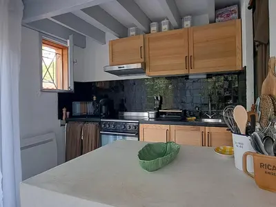 Cuisine ou kitchenette dans l'établissement Maison agréable à Biscarrosse avec terrasse et parking - FR-1-521-262