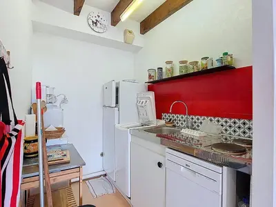 Cuisine ou kitchenette dans l'établissement Vieux Boucau - T2 Mezzanine pour 4 personnes - FR-1-857-45