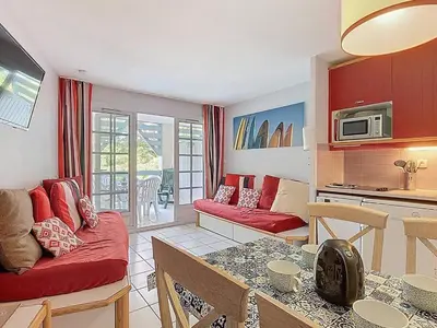 Coin salon dans l'établissement Appartement confortable 4 pers. proche golf - FR-1-857-50