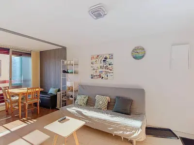 Coin salon dans l'établissement Appartement T2 Soustons Plage - 4 pers - FR-1-857-49