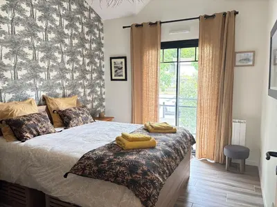 Un ou plusieurs lits dans un hébergement de l'établissement Villa Camille - ARCHIK Plage du Pyla