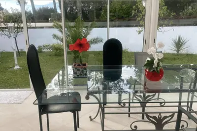 Balcon ou terrasse dans l'établissement Spacious house in Tarnos near the beach