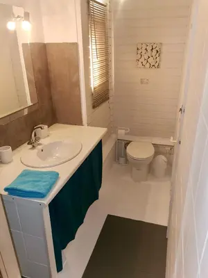 Salle de bains dans l'établissement Aux portes de l'océan 2