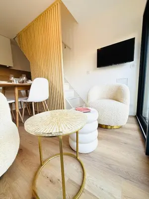 Télévision ou salle de divertissement dans l'établissement Studio Spa Du Bassin